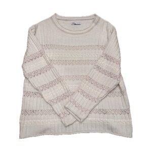 Zara Cream Oversized Laced Sweater